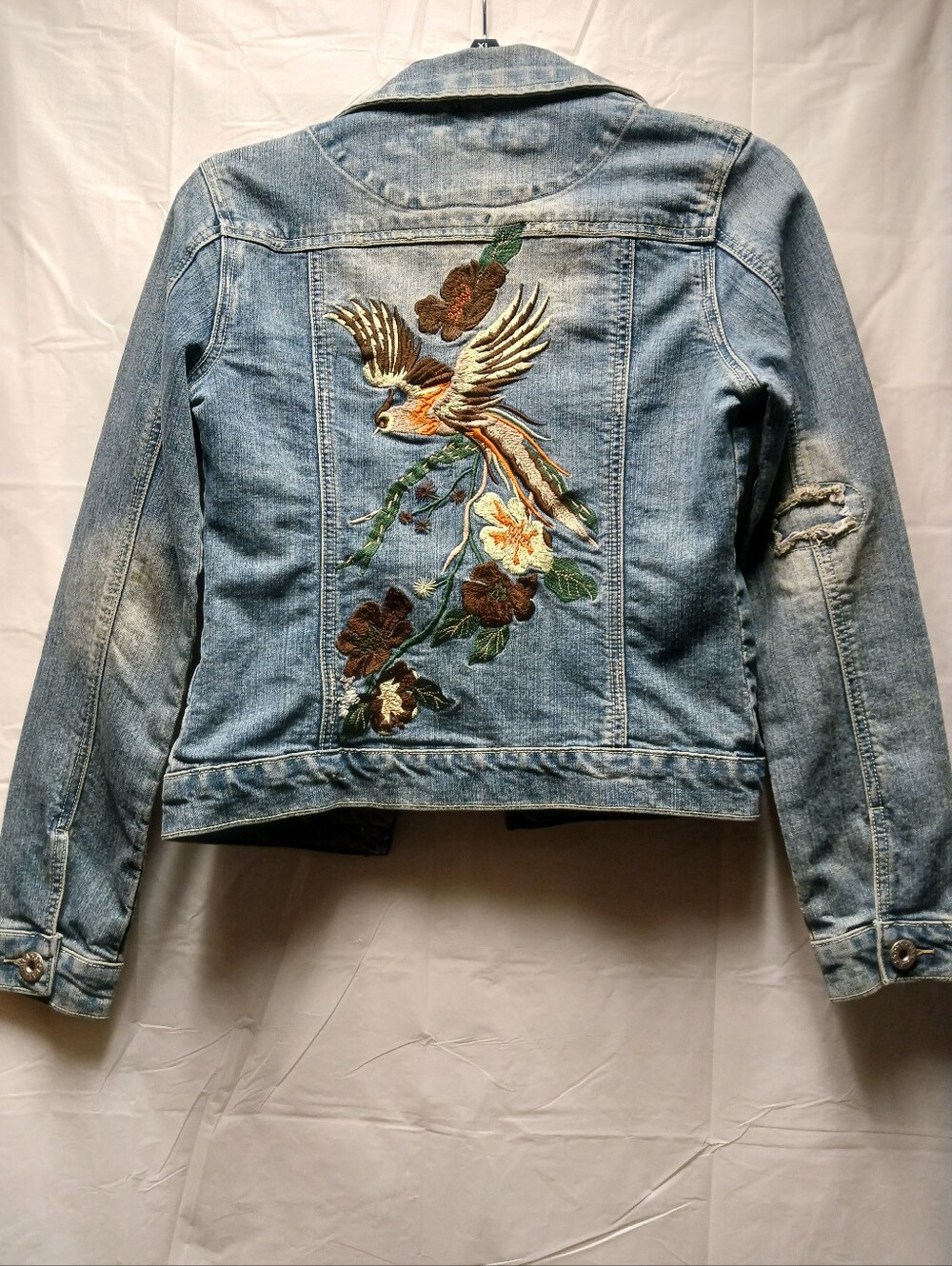 Vanilla Star Platinum Stud-Accent Light Blue Denim Jacket